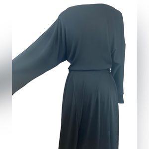 Free People Ribbed Boat Neck High Low Long Sleeve Maxi Dress size Small Heavy